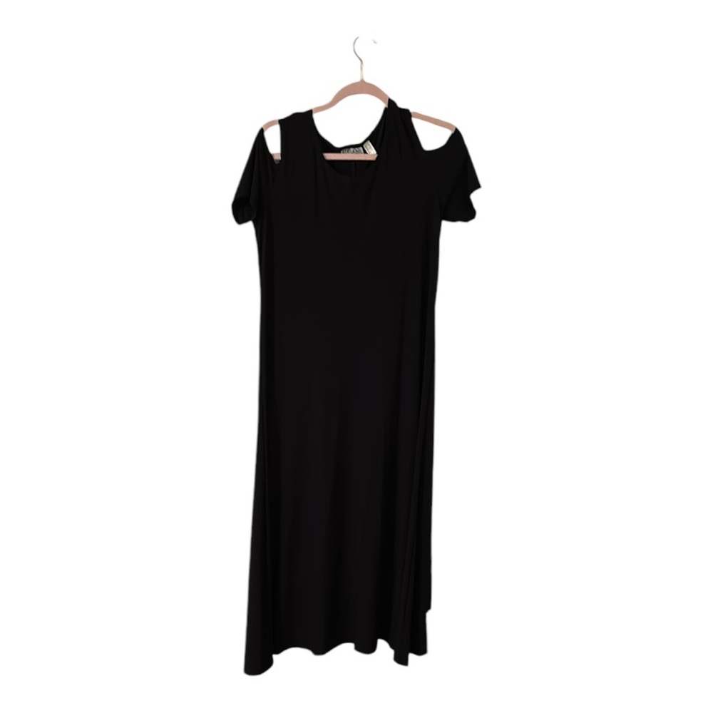 Attitudes by Renee Women’s Black Ankle Length cold shoulder Dress Size MP